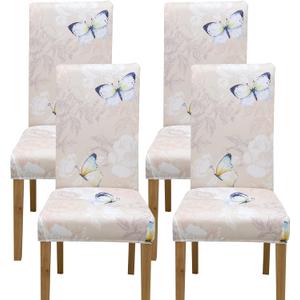 4 Pack Dining Room Chair Covers, Chair Covers for Dining Room Set of 4, Elastic Dining Chair Slipcovers, Dining Chair Slipcover, Kitchen Chair Protector Set of 4, Butterfly