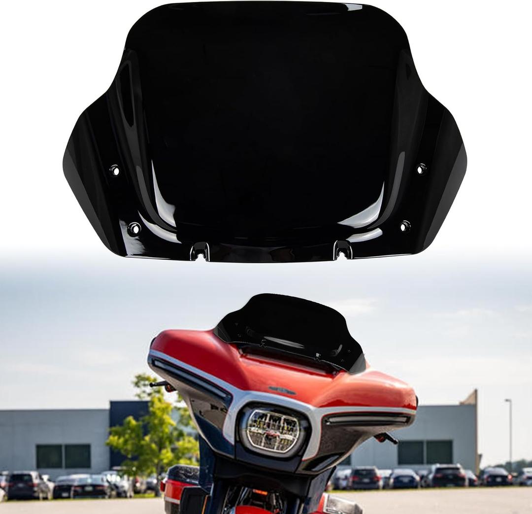 10" Wave Windshield - PSLER Wind Splitter Windscreen for Touring Street Glide FLHX , CVO Street Glide FLHXSE 2023 UP