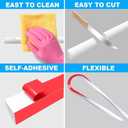 Duzzy 158 Inch Flexible Quarter Round Molding, Peel and Stick Silicone Rubber Trim Suitable for Shower Pans Gap and The Base of Staircase, White