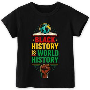 Kids Black History Shirt,Toddler Black History Month T-Shirt Boys Girls, African American Tee, 2-6T (Black)
