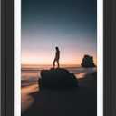 Golden State Art, 13x19 Picture Frame - Displays 11x17 Photo with Mat or 13x19 Without Mat, Wide Moulding Solid Wood Frame for Wall Display, Black