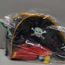 D-Fokes 2 Pieces Pirate Hat Skull Print Pirate Captain Costume Cap - Pirate Accessories Funny Party Hat Caribbean Fancy Dress