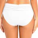 Zmart Women Full Coverage Ruched Bikini Bottoms Tummy Control Swim Bottoms Scrunch Ruffle Bathing Suit Bottom (White, M)