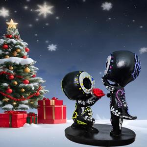 Sugar Skull Couple Statue, Sugar Skull Decor, Day of The Dead Decorations,Resin Skulls Sculptures Home Decor,Dia De Los Muertos Decor,Halloween Adorable Skulls Figurines Gifts for Women (Proposal)