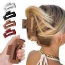 4Pcs Cloud Claw Clips for Women, 4.2 Inch Non-Slip Strong Hold Hair Claws, Unbreakable & Durable TPEE-Silicone Blend, Large Bendable Cozy Hair Clip for Thin/Thick/Curly Hair, All-Day Comfort (Mutil-Color2: Red, Espresso, Black, Cream)