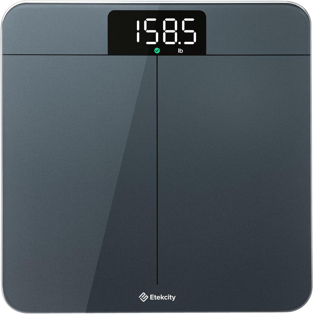 Etekcity Scale for Body Weight, Digital Bathroom Scales for People, Most Accurate to 0.05lb, Bright LED Display & Large Clear Numbers, Upgraded Quality for the Elderly Safe Home Use, 400 lbs (Grey-blue)