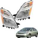 Replacement for Prius 2006-2009 Headlight Assembly Projector Chrome Left and Right Side Pair