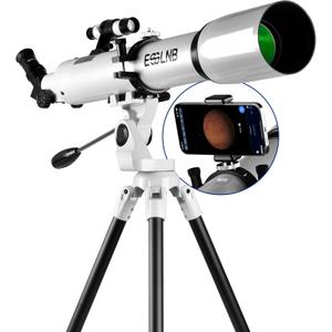 ESSLNB Telescope for Adults Astronomy, 80mm Aperture 700mm Refractor Telescopes for Beginners, Professional High Transmission Travel Telescope with Stargazing APP Phone Adapter