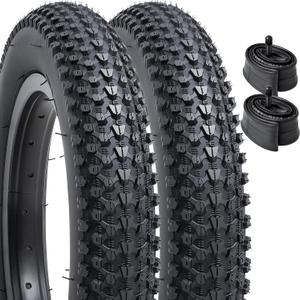 YUNSCM 2-PCS 12" Kids Bike Tires 12x2.125/54-203 and 12.5" Bike Tubes Schrader Valve Compatible with 12x2.10 12x2.125 12x2.15 Mountain Bike Bicycle Tires and Tubes