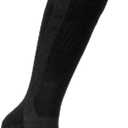 HOLLOW Alpaca Compression Socks for Women & Men 15-20 mmHg – Wide Calf, Circulation Support, Moisture Wicking, Breathable Knee High Socks, Large, Black