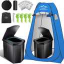 16.5'' Camping Toilet with Pop-Up Privacy Tent Set, XL Portable Toilet for Camping, Outdoor Showers Changing Rooms, Portable Bathroom Travel Potty for Camping, Hiking, Roadtrip,RV Travel