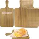 15 Pack Acacia Wood Cutting Board Bulk Wooden Serving Tray Kitchen Chopping Boards with Handle for Laser Engraving DIY Gift (13.8 x 7 Inch)