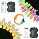 ZAIYW Dual Color Changing Christmas Lights Battery, 2 Pack 23ft 70 LED Mini String Lights with Remote Timer, Outdoor Christmas Light for Tree Xmas Garden Party Decor (Warm White & Multicolor)