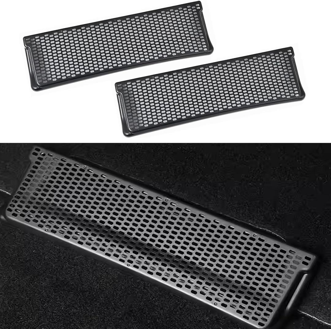 2 Pack Air Vent Cover fits Tesla Model Y, Outlet Protector Backseat Air Flow Under Seat Grille, Rear Seat Accessories Mesh Air Vent Protectors for Model Y 2017 2018 2019 2020 2021 2022
