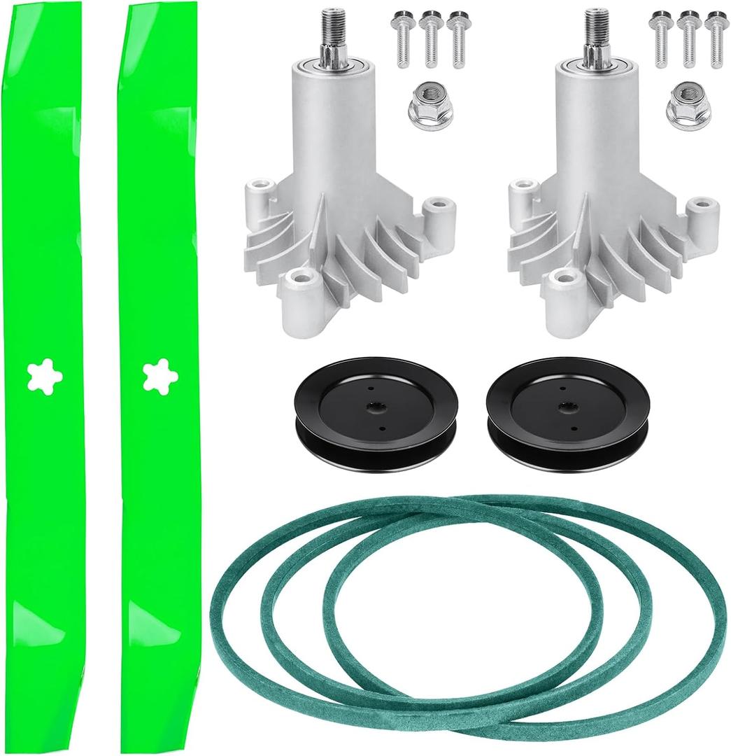 LT 1000 Mower Deck kit fit for Husqvarna Craftsman 42" YTH1842 LT2000(Only 3 Bolts),Spindle 130794 582922301, Blades 134149, Pulley 173436, 95 1/2" Belt 144959