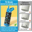 Fimibuke Kids Insulated Water Bottle, 18oz BPA FREE 18/8 Stainless Steel Kids Cup with Straw Travel Tumbler Double Wall Vacuum Leak Proof Toddler Water Bottle for School Boys Girls(1 Pack, Unicorn)