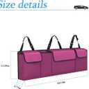 Car Trunk Organizer, Backseat Hanging Storage with 4 Large Pockets, Collapsible Cargo Bag with Adjustable Straps Frees Trunk Floor, Sturdy Space Saving Expert for SUV, Truck, Van (Purple)
