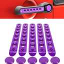 Grab Handle Inserts Cover+Push Button Knobs Cover Trim for Jeep Wrangler JK JKU Sahara Rubicon Unlimited 2007-2018 Exterior Door Handle Decoration Accessories Aluminum (Purple)