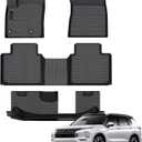 Auxko All Weather Floor Mats Fit for Mitsubishi Outlander 2025 2024 2023 2022(Not phev or Sport) TPE Rubber Liners Outlander Accessories All Season Guard Odorless Anti-Slip Floor Mats 3 Row