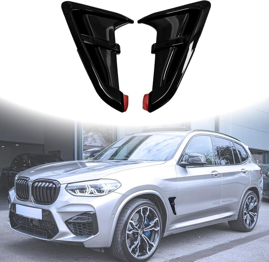 X3M Fender Mark Compatible with 2018-2022 BMW X3 G01 Shark Gills Front Fender Side Air Flow Fender Vent Cover Trim ABS