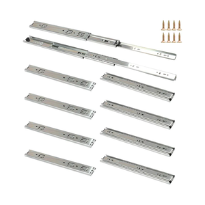 5 Pairs 14 Inch White Full Extension Drawer Slides, Side Mount Drawer Slides with Screw, Ball Bearing File Cabinet Rails for Kitchen and Office Cabinet