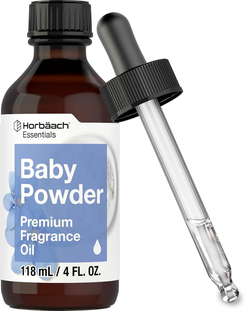 Horbach Baby Powder Fragrance Oil | 4 fl oz (118ml) | Premium Grade | for Diffusers, Candle and Soap Making, Aroma Spray, DIY Projects & More