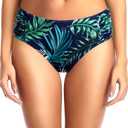 Tempt Me Women Bikini Bottoms Mid Waist Bathing Suit Swimsuit Ruched Swim Bottom MEDIUM