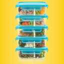 Pyrex Glass MealBox (5-Pack, 4 Cup) Divided Compartments with Locking Lids, For Meal Prepping and Portioning, BPA Free Microwave Dishwasher Safe