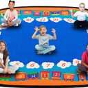 Classroom Area Rug with Number Carpet for Kids, Reading Rug for School Elementary Blue Classroom Rugs for Home Learning Area or Classroom Mat, Kids Room, 6.5 x 8.5 ft (Reading-seat-1)