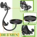 Wall Plant Holder Indoor, Metal Hanging Planters Hanger Floating Flower Display Stand for Window, Plant Shelves Hanging Plant Holder Window Plant Hanger Plant Decor Black (Butterfly-3Pc)