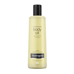 Neutrogena Body Oil Light Sesame Formula for Radiant Healthy-Looking Glow, Moisturizer for Dry Skin, Lightweight Non-Greasy Fast-Absorbing Bath and Massage Shower Oil, 16 Fl Oz Bottle Size