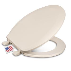 Centoco Elongated Toilet Seat, Standard Economy Model, Closed Front with Cover, Plastic, Made in the USA, DSAMAZ16-106, Bone