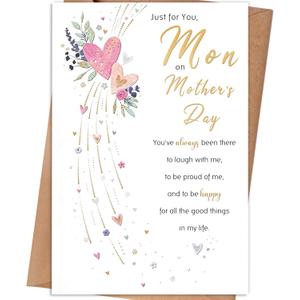 5 x Mother's Day Card, Mothers Day Gifts Card for Mom from Son Daughter, Mothers Day Gifts from Kid 362-369