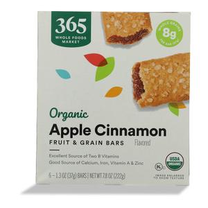 365 by Whole Foods Market, Organic Apple Cereal Bar 6 Count, 7.8 Ounce (EXP 08/05/26)