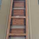 Step Ladders Folding 5-Step Woodgrain Finish Aluminum Foldable Step Stool,Anti-Slip Portable Sturdy for Home & Kitchen Office 330 lbs