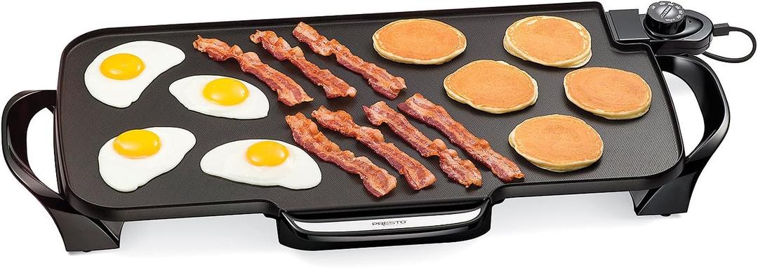 Presto 07061 22-Inch Electric Griddle with Removable Handles, Extra-Large Nonstick Ceramic Surface, Black
