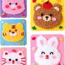 First Sewing Kit for Beginner Kids Arts & Crafts, 5 Easy DIY Embroidery Projects Animal Dolls Set, Gift for Girls, Boys, Learn to Sew