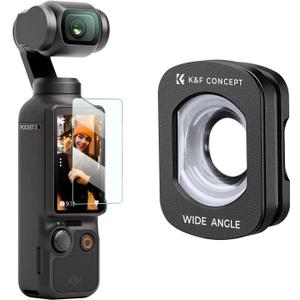 K&F Concept Wide-Angle Lens Compatible with DJI Osmo Pocket 3, Magnetic Attach/Multi-Coated/Optical Glass K&F Concept Wide-Angle Lens Compatible with DJI Osmo Pocket 3, Magnetic Attach/Multi-Coated/Optical Glass
