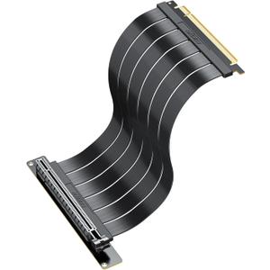 PCI-E 4.0 Riser Cable, Compatible with RTX4090, RTX4080, RX7900XTX, PCIe 4.0 x16 High Speed Flexible Extender Card Extension Port 90 Degree Adapter, 250mm Black