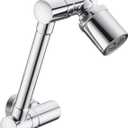 BAGNOLUX Brass 1080 Swivel Faucet Extender for Bathroom Sink, 2 Modes Rotating Faucet Extension Spout, Universal Splash Tap Faucet Aerator Attachment Adapter for Kitchen Sink, Polished Chrome-2