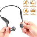 Bone Conduction Headphones Bluetooth 5.0 Open Ear Wireless Titanium HiFi Stereo with Mic Sweatproof Sports Headphones for Running Driving Cycling (Black)