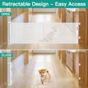 20 Inches Tall Retractable Dog Gate to Step Over, Short Pet Gate for Doorways, Extends up to 55" Wide, Step Over Puppy Gates for The House Mesh Doggie Gates Small Dog Gate Indoor Outdoor (White)