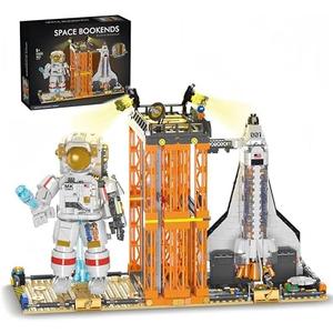 RWSEFK Spaceman and Spaceship Toy Set, Space Astronaut and Rocket Launch Center Building Blocks Kits, Living Room Bookshelf Display Ornaments, 1623 Pcs. x 2  (2 Pack)