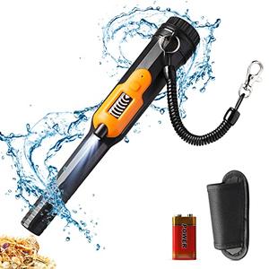 Vertimia Metal Detector Pinpointer, Professional Waterproof Handheld Pin Pointer Wand, 3 Modes Search Treasure Pinpointing Finder Probe with LCD Display for Adult, Kids, 9V Battery Included - Orange