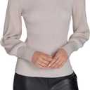 Halston Women's Round Neck Shimmer Sweater (Gold, XL)