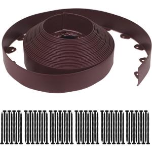Gardzen Landscape Edging Kit, 60-Foot Long, 3-Inch Tall, No Dig Garden Edging Border for Flower Beds, Tree Rings, Pathways, Includes 60 Spikes, Brown