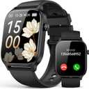 Smart Watch for Men Women- Answer/Make Call, 2024 IP68 Waterproof Fitness Tracker Watch with Heart Rate Monitor Sleep Step Counter Activity Smartwatch for Samsung Andriod iPhone iOS Compatible (1.83, Black)