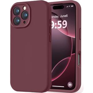 LOVE 3000 Designed for iPhone 16 Pro Case, Premium Silicone with [Soft Anti-Scratch Microfiber Lining] Shockproof Protective Phone Case for Men Women Girls 6.3", WineRed