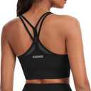 Sports Bra for Women, Tank Wide Straps Square Neck Criss-Cross Bra with Removable Cups for Yoga Gym Athletic Running, S