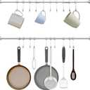 Audmore Kitchen Utensil Rack 2 Pack, 20.9 Inch Pots and Pans Hanging Rack Wall Mounted, 304 Stainless Steel Lid Cooking Utensil Hanger